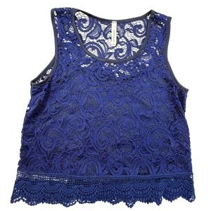 Chocolate USA lace tank top Lace stretch M Scoop Neck whimsygoth coquette goblin